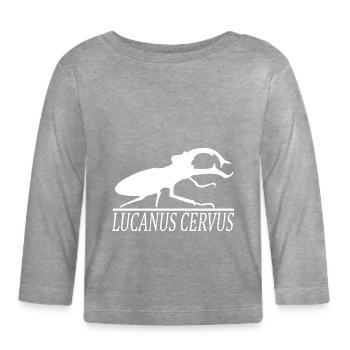 stag beetle - Organic Baby Long Sleeve T-Shirt - heather grey - Front
