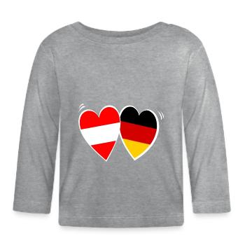 Österreicher Deutsche Liebe - Baby Bio-Langarmshirt - Grau meliert - Vorne