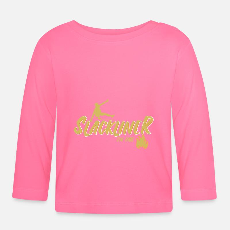 Slackline - Baby Bio-Langarmshirt - Azalea