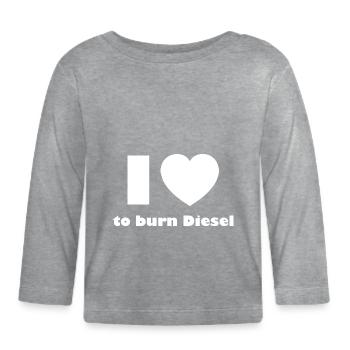 Autofahrer Liebe - Baby Bio-Langarmshirt - Grau meliert - Vorne