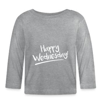 Joyeux mercredi Joyeux mercredi - T-shirt manches longues bio Bébé - gris chiné - Devant