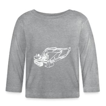 Excavator Crawler Excavator Crawler Excavator white - Organic Baby Long Sleeve T-Shirt - heather grey - Front
