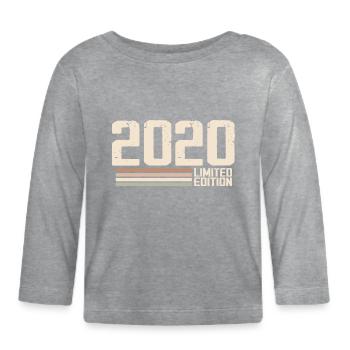 2020 Cosecha 2020 Cumpleaños 2020 Retro 2020 - Camiseta manga larga orgánico bebé - gris jaspeado - delante