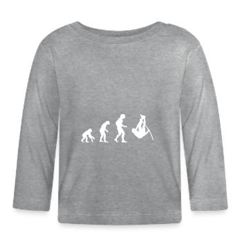 Evolution, Affen Stabhochspringer, Stabhochsprung - Baby Bio-Langarmshirt - Grau meliert - Vorne