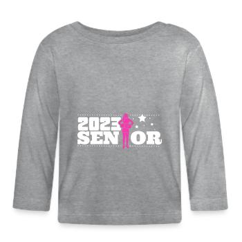 2023 Senior Cheerleader - Baby Bio-Langarmshirt - Grau meliert - Vorne