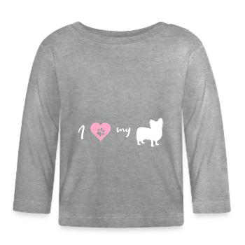 Papillon - Baby Bio-Langarmshirt - Grau meliert - Vorne