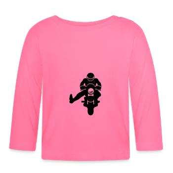 Motard - T-shirt manches longues bio Bébé - rose azalée - Devant