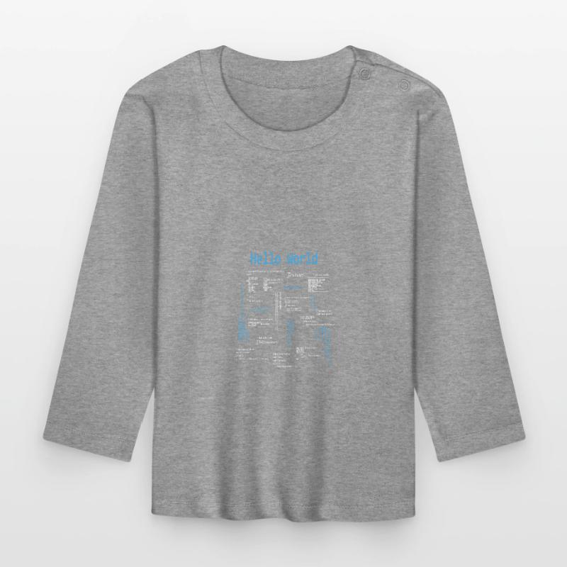 Hello World Programmeur Langages de programmation Nerd T-shirt manches longues bio Bébé