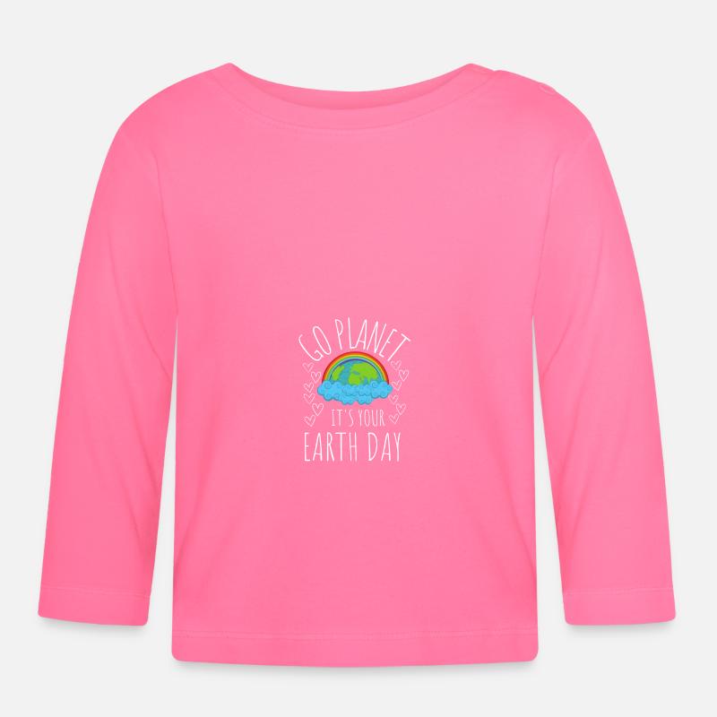 Go Planet It's Your Earth Day Rainbow - Baby Bio-Langarmshirt - Azalea