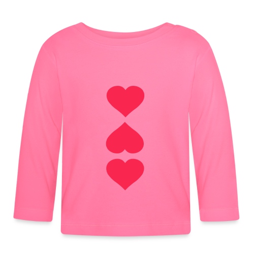 3 Herzen pink - Baby Langarmshirt