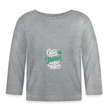 Danke Trainer Glück Coach Dankeschön Personal - Baby Bio-Langarmshirt - Grau meliert - Vorne