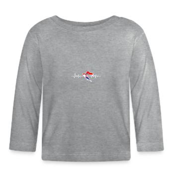 Kroatien - Baby Bio-Langarmshirt - Grau meliert - Vorne