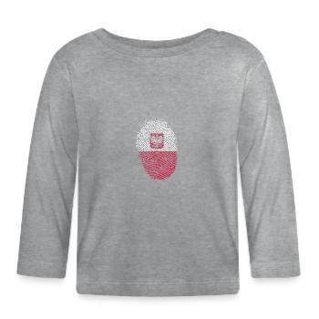 Pologne - T-shirt manches longues bio Bébé - gris chiné - Devant