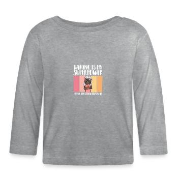 Katze Hobbybäcker Dessert Backen Bäcker - Baby Bio-Langarmshirt - Grau meliert - Vorne