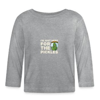 Cornichons Fruit Marinage Concombres Jardin fruitier - T-shirt manches longues bio Bébé - gris chiné - Devant