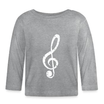 Clef - Organic Baby Long Sleeve T-Shirt - heather grey - Front
