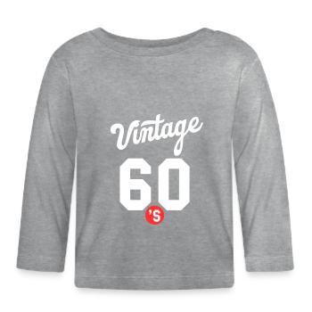 Vintage 60s 1960s - Organic Baby Long Sleeve T-Shirt - heather grey - Front