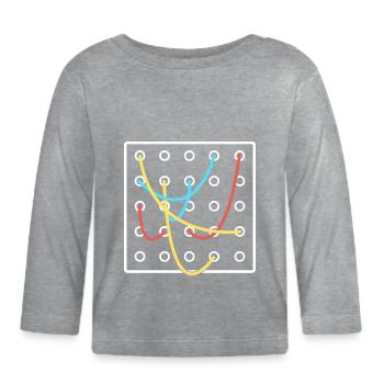 Synthétiseur modulaire Vintage Keyboard Analogique - T-shirt manches longues bio Bébé - gris chiné - Devant