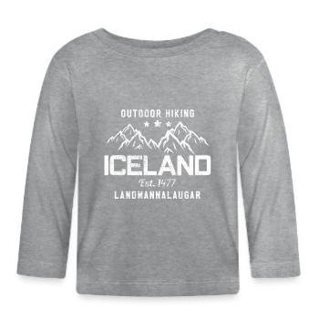 Island - Baby Bio-Langarmshirt - Grau meliert - Vorne