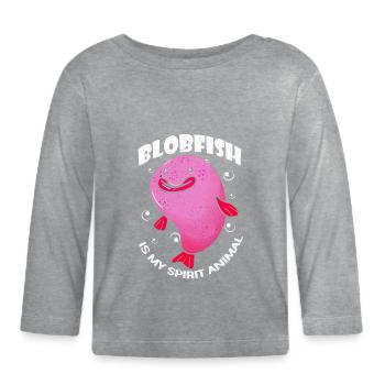 Blobfish - Organic Baby Long Sleeve T-Shirt - heather grey - Front