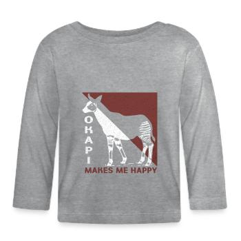 Okapi - Baby Bio-Langarmshirt - Grau meliert - Vorne