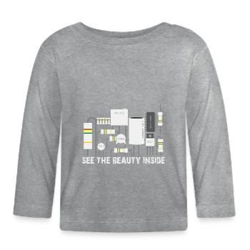 See The Beauty Inside Elektrotechnik Freak Lustig - Baby Bio-Langarmshirt - Grau meliert - Vorne