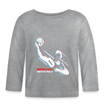 water polo - T-shirt manches longues bio Bébé - gris chiné - Devant