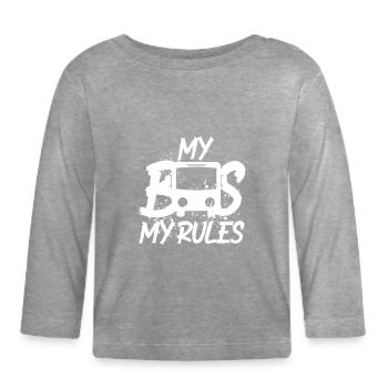 Bus driver bus - Organic Baby Long Sleeve T-Shirt - heather grey - Front