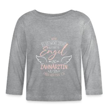 Dentiste - T-shirt manches longues bio Bébé - gris chiné - Devant
