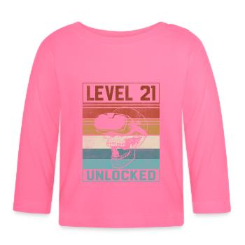 21st Birthday Gamer - Organic Baby Long Sleeve T-Shirt - azalea - Front