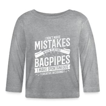 Drôle de cornemuse Musicien Musique Forte Cornemuse - T-shirt manches longues bio Bébé - gris chiné - Devant