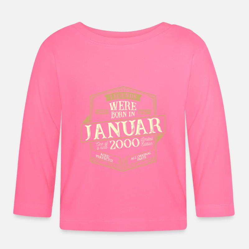 Januar 2000 Geburtstag Mann - Baby Bio-Langarmshirt - Azalea