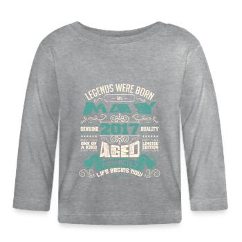 Legends were born in May 2027 | Limited Edition - Organic Baby Long Sleeve T-Shirt - heather grey - Front