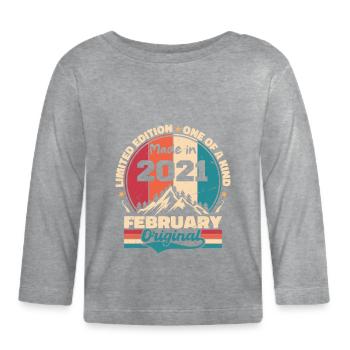 Living legend since February 2021 - Organic Baby Long Sleeve T-Shirt - heather grey - Front