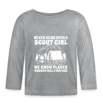 Pfadfinder - Baby Bio-Langarmshirt - Grau meliert - Vorne