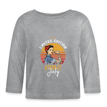 July 2012 - Birthday in July 2012 Gift - Organic Baby Long Sleeve T-Shirt - heather grey - Front