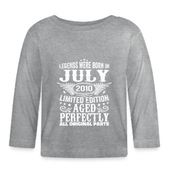 July 2010 | Birthday 2010 Year July 2010 - Organic Baby Long Sleeve T-Shirt - heather grey - Front