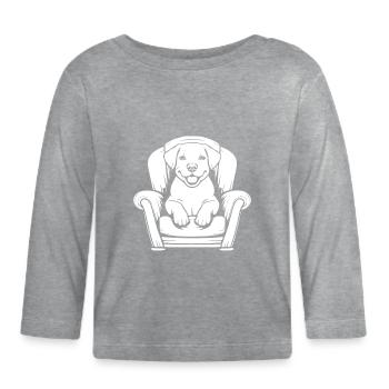 Hund Vierbeiner Niedlich - Baby Bio-Langarmshirt - Grau meliert - Vorne