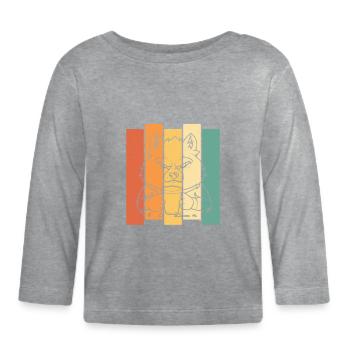 Loup - T-shirt manches longues bio Bébé - gris chiné - Devant