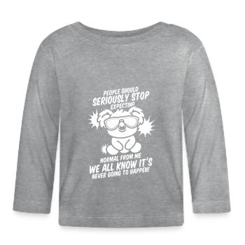 Koala - Organic Baby Long Sleeve T-Shirt - heather grey - Front
