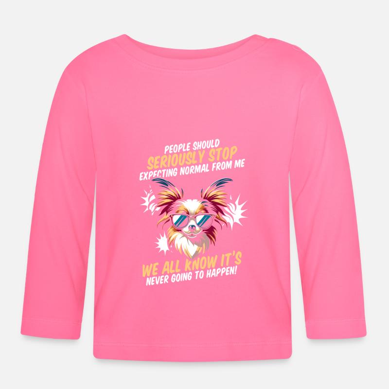Papillon - T-shirt manches longues bio Bébé - rose azalée