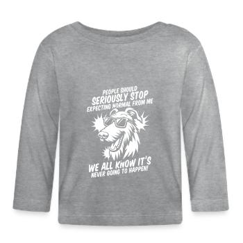 Irischer Wolfshund - Baby Bio-Langarmshirt - Grau meliert - Vorne