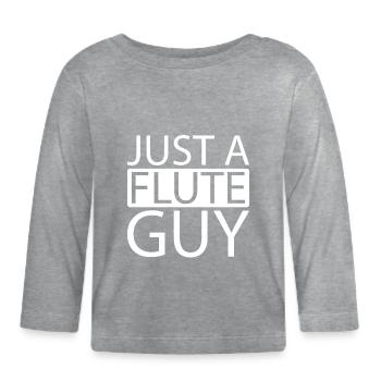 Flötist Flöte Just A Flute Guy - T-shirt manches longues bio Bébé - gris chiné - Devant