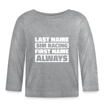 Sim Racing - Organic Baby Long Sleeve T-Shirt - heather grey - Front