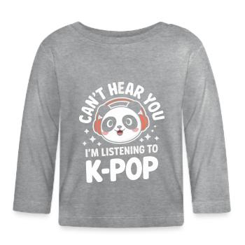 K-Pop Music Korean Pop - Organic Baby Long Sleeve T-Shirt - heather grey - Front