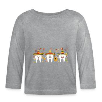 Dentiste mexicain Cinco De Mayo Zahn - T-shirt manches longues bio Bébé - gris chiné - Devant