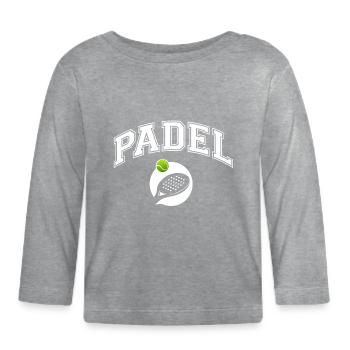 Padel - Geschenk für Padelspieler - Baby Bio-Langarmshirt - Grau meliert - Vorne