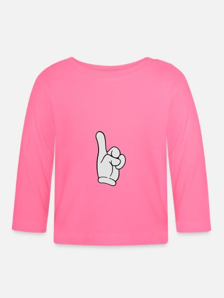Finger - Baby Bio-Langarmshirt - Azalea