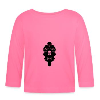 Moto - T-shirt manches longues bio Bébé - rose azalée - Devant