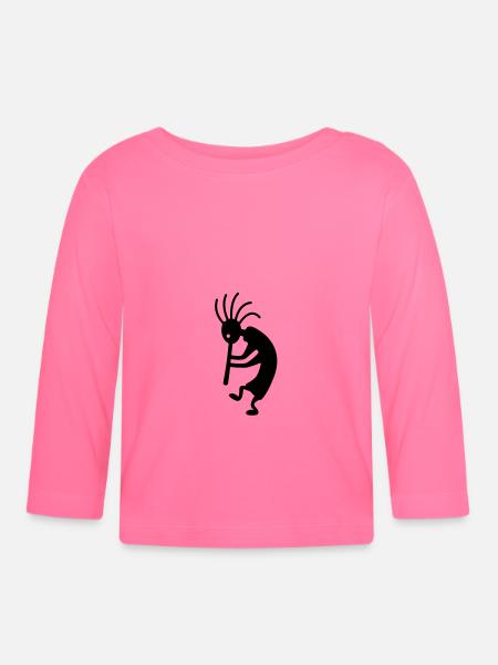 kokopelli - T-shirt manches longues bio Bébé - rose azalée
